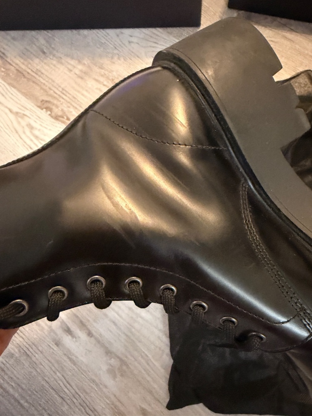 Men's Prada Laced Black Boots - Size 7 - Lightly Used - Picture 11 of 16